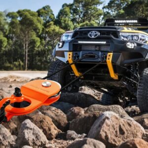 10 T Winch Snatch Block, 22,000 lbs Capacity Block and Tackle Pulley System, Work with 0.4" - 0.55" Rope, Winch Hook Accessories, Heavy Duty Offroad Recovery Accessory for Truck Tractor ATV UTV