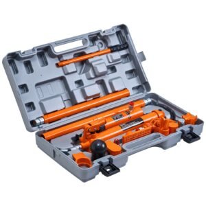 10 Ton Porta Power Kit, Portable Hydraulic Jack with 4.6 ft/1.4 m Oil Hose, Auto Body Frame Repair Kit with Storage Case for Car Repair, Truck, Farm