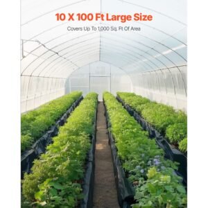 10' x 100' plastic sheeting heavy duty, 6 mil thick plastic sheeting roll, plastic drop cloth painters tarp covering for crawl space vapor barrier, black and white double sided, multi purpose