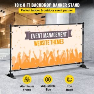 10 x 8 ft backdrop banner stand adjustable height and width newest step and repeat for trade show wall exhibitor photo booth background