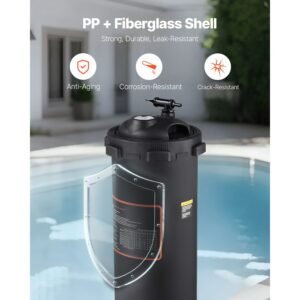 100 sq.ft² cartridge pool filter valve 6142 gph swimming pool filtration system