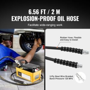 10,000psi air hydraulic pump, 0.42 gal reservoir, npt 3/8 in oil outlet, npt 1/4 in inlet, aluminum shell air actuated treadle foot pump, for automobile repair frame machine & hydraulic press