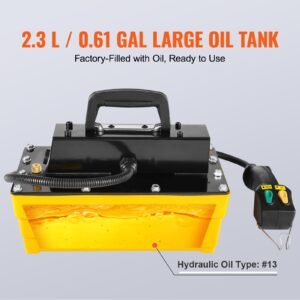 10,000psi air hydraulic pump, 0.61 gal reservoir, npt 3/8 in oil outlet, npt 1/4 in inlet, plastic air hydraulic pump with remote control actuator, for automobile frame machine & hydraulic press