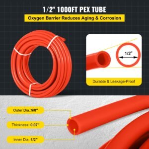 1000ft pex tubing pipe 1/2" pex tubing oxygen barrier radiant floor pex pipe radiant heat floor heating plumbing cold and hot water tubing