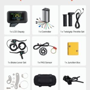 1000w electric bike conversion kit 48v 420rpm 26 front wheel e bike hub motor kit with upgraded speed controller throttle grip kit lcd display and pas system for road bike 4.jpg