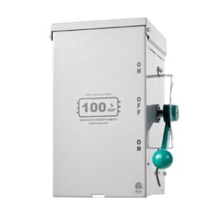 100a generator transfer switch, 24000w manual transfer switch, heavy duty double throw power transfer switch 120/240v, meeting nema 3r standards, for outdoor, indoor, and portable generator