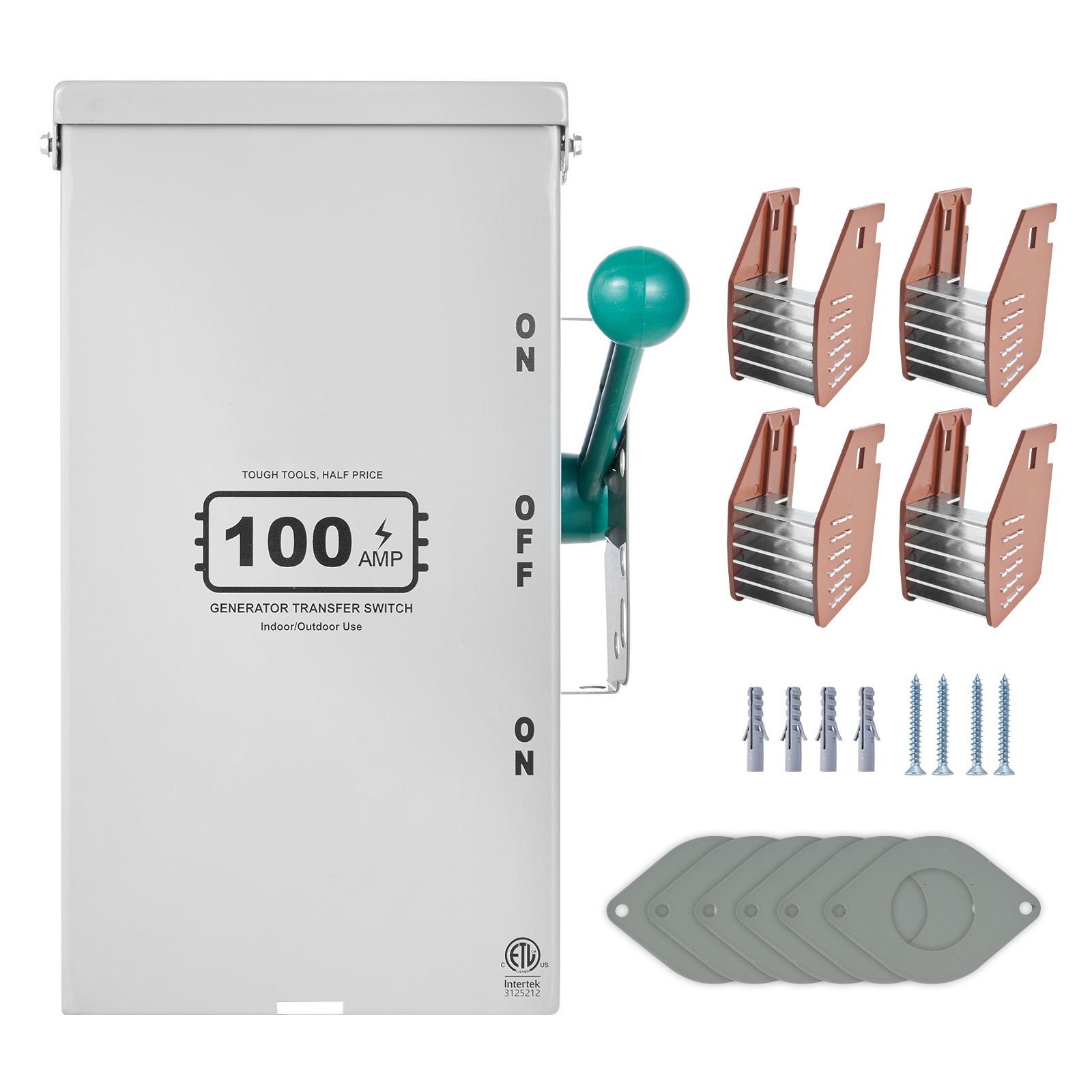 100a generator transfer switch, 24000w manual transfer switch, heavy duty double throw power transfer switch 120/240v, meeting nema 3r standards, for outdoor, indoor, and portable generator