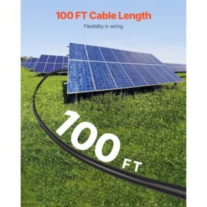 100ft solar panel extension cable 10awg waterproof pv 6mm² cable black