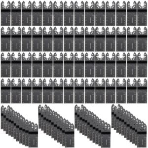 100PCS Oscillating Saw Blades, Quick Release Multitool Blades Kit, HCS Tool Blades for Wood Plastic, Compatible with Dewalt Dremel Fein Worx Bosch Makita Milwaukee