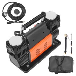 10.6 CFM Heavy Duty Air Compressor, 30s Fast Inflation | Dual-Cylinder Portable Tire Inflator, 12V 150PSI Offroad Air Pump with Adapters for Trucks Car SUV 4 x 4 Vehicle RV