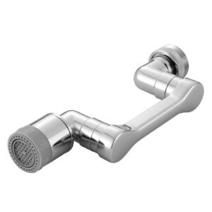 1080° swivel faucet extender, 2 sprayer modes sink water faucet aerator extension, kitchen bathroom rotatable spray attachment with brass robotic arm, rotating splash filter wash hand/hair/face
