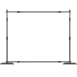 10ft x 10ft pipe and drape kit, heavy duty backdrop stand with carbon steel base, adjustable backdrop support with 6 clamps and a carry bag for wedding, party, event, photography, and exhibition