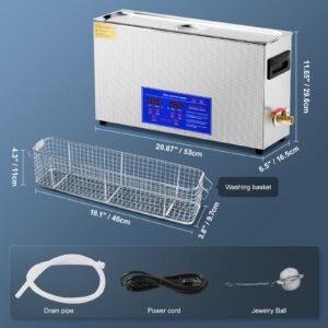 10l ultrasonic gun cleaner, 300w professional ultra sonic cleaning machine with timer & heater, 40khz digital ultrasonic cleaner with basket for gun parts, bullets, military supplies