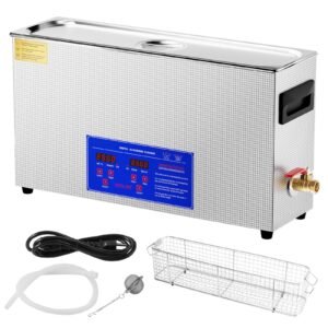 10l ultrasonic gun cleaner, 300w professional ultra sonic cleaning machine with timer & heater, 40khz digital ultrasonic cleaner with basket for gun parts, bullets, military supplies