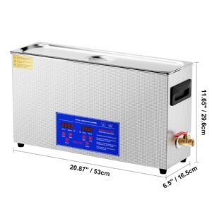 10l ultrasonic gun cleaner, 300w professional ultra sonic cleaning machine with timer & heater, 40khz digital ultrasonic cleaner with basket for gun parts, bullets, military supplies