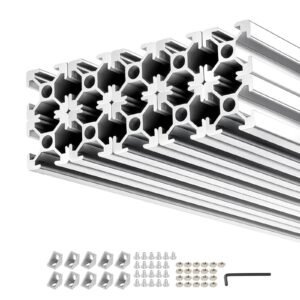 10PCS 2020 Aluminum Extrusion Profile, 39.37 Inch 1000 mm, T Slot European Standard Anodized Linear Rail, High-Strength Extruded Aluminum Rail, for 3D Printer Parts and CNC DIY Workbench, Silver