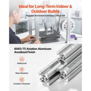 10pcs 2020 aluminum extrusion profile, 48 inch 1220 mm, t slot european standard anodized linear rail, high strength extruded aluminum rail, for 3d printer parts and cnc diy workbench, silver