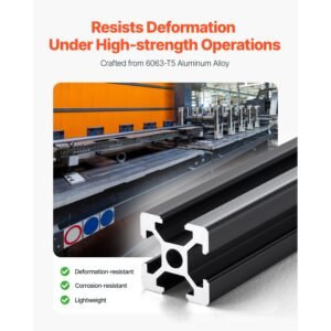 10pcs 39.4in (1000mm) t slot 2020 aluminum extrusion profile, european standard anodized linear rail, high strength extruded aluminum rail for 3d printer, cnc machine diy, laser engraving, black