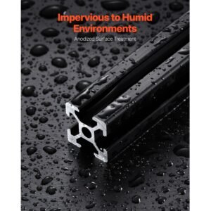10pcs 59 in (1500 mm) t slot 2020 aluminum extrusion profile, european standard anodized linear rail, high strength extruded aluminum rail for 3d printer, cnc machine diy, laser engraving, black