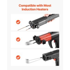 10pcs magnetic induction heater coil, inductor heat accessories, mini heater coil kit with flexibility and long lifespan, for removing rusty bolts and nuts, 8 coils + 1 u shaped + 1 free forming