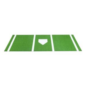 10x3.8 ft baseball softball hitting batting mat, indoor/outdoor anti slip anti fade softball mat, lined & foam backing training aid with tightening rope, portable practice mats, green