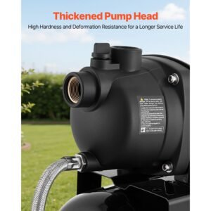 1.1 hp shallow well pump with pressure tank, 120v 1320 gph, plastic irrigation jet pump with 5 gal tank, automatic water booster transfer system, 20/40 psi pressure switch, for home garden lawn