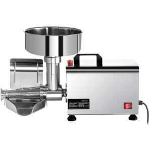 110V Electric Tomato Strainer 370W Commercial Grade Tomato Milling Machine Stainless Steel Tomato Press and Strainer 90-160 Kg/H Pure Copper Motor Food Strainer and Sauce Maker