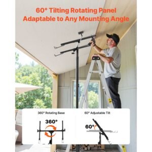 11ft drywall lift, heavy duty 150 lbs sheetrock hoist with adjustable telescoping arm, lockable wheels, drywall lifter panel jack hoist tools ideal for ceiling & wall installation (black)