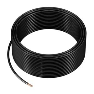 12 AWG THHN Wire, 19-Stranded, 100% OFC Copper Electrical Building Wire with Nylon Jacket, Rated for Up to 600 Volts, for Indoor Outdoor Use, Commercial, Industrial, Residential, Black (100 ft)