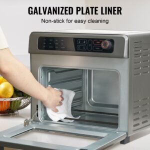 12 in 1 air fryer toaster oven, 25l convection oven, 1700w stainless steel toaster ovens countertop combo with grill, pizza pan, gloves, 12 slices toast, 12 inch pizza, home and commercial use