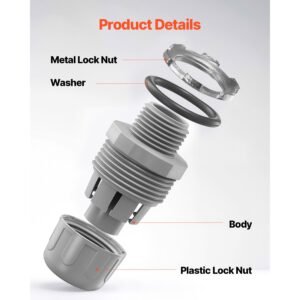 1/2 in 100 pcs liquid tight connector non metallic conduit fitting connector