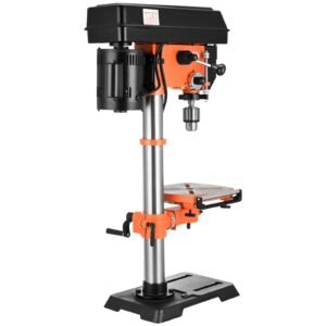 12 in benchtop drill press, 5 amp 120v, variable speed cast iron bench drill press, 12 in swing distance 0 45° tiltling worktable with laser work light, tabletop drilling machine for wood metal