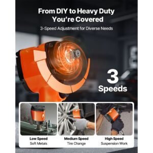 1/2 inch air impact wrench, up to 738 ft lbs nut busting torque, stubby size & lightweight pneumatic impact gun for auto repairs and maintenance
