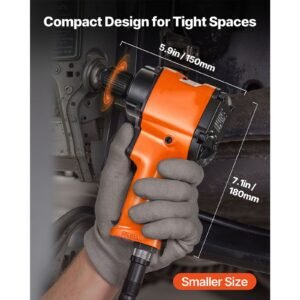 1/2 inch air impact wrench, up to 738 ft lbs nut busting torque, stubby size & lightweight pneumatic impact gun for auto repairs and maintenance