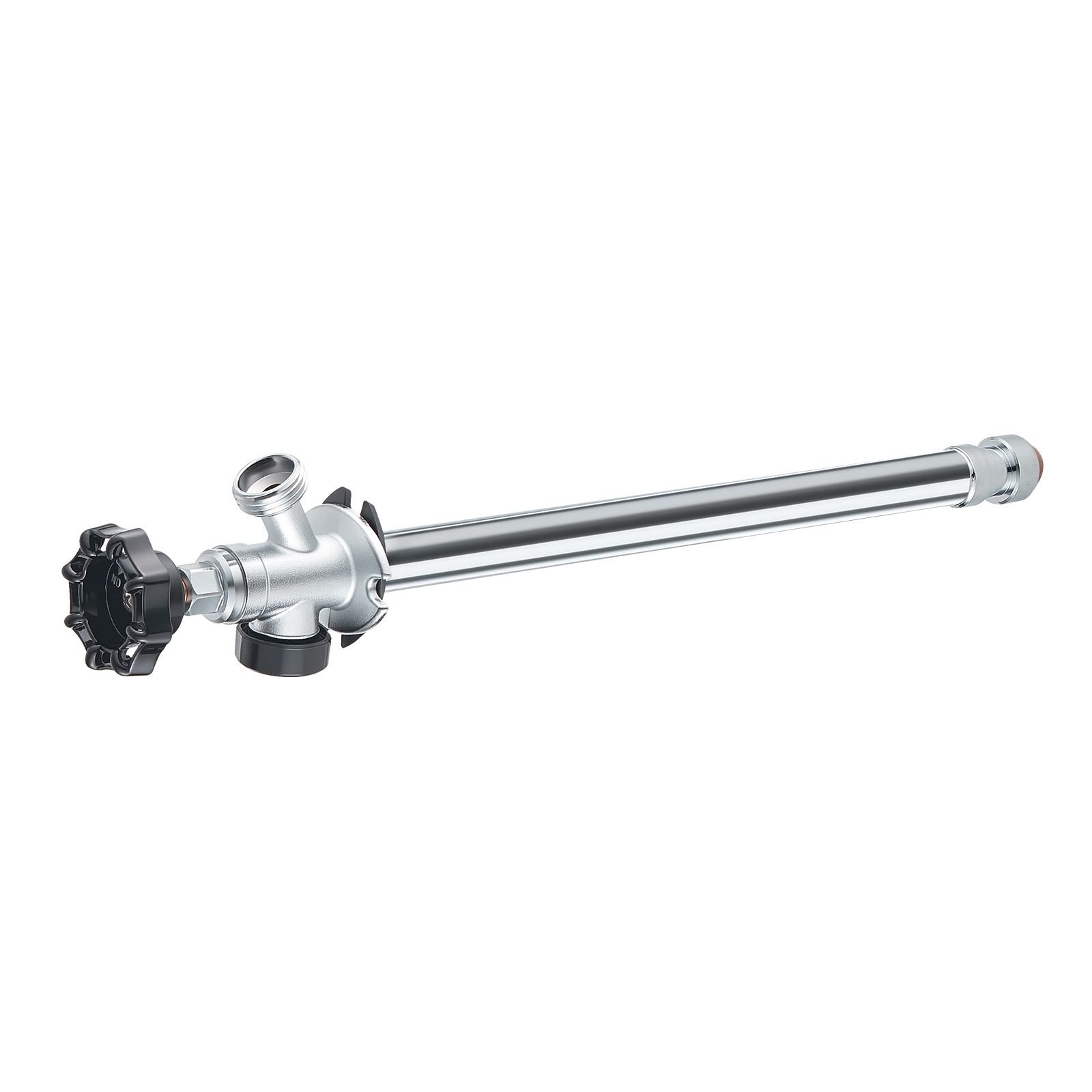 12 inch frost free sillcock, 1/2" ptc x 3/4" mht hose bibb, anti siphon lead free brass valve, push to connect brass plumbing fitting, compatible with pex, copper, cpvc pipes