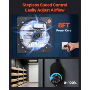 12 inch shutter exhaust fan wall mounted attic vent fan with variable speed controller 1100 cfm ac motor heavy duty steel low noise for shed garage greenhouse ventilation cooling black 5.jpg