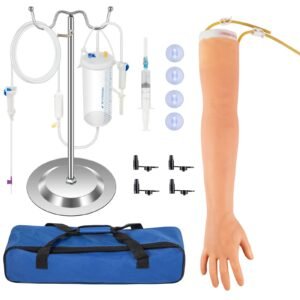 12 PCS Phlebotomy Practice Kit, IV Venipuncture Intravenous Training, High Simulation IV Practice Arm Kit with Carrying Bag, Practice and Perfect IV Skills, for Students Nurses and Professionals