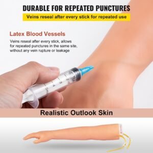 12 pcs phlebotomy practice kit, iv venipuncture intravenous training, high simulation iv practice arm kit with carrying bag, practice and perfect iv skills, for students nurses and professionals
