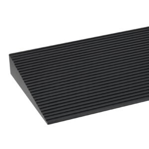 1.2" rise cuttable threshold ramp for sweeping robot, 35.4" wide natural rubber wheelchair ramp, non slip solid rubber ramp with double sided tape for doorways, driveways, bathroom, smooth tile