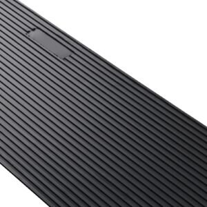 1.2" rise cuttable threshold ramp for sweeping robot, 35.4" wide natural rubber wheelchair ramp, non slip solid rubber ramp with double sided tape for doorways, driveways, bathroom, smooth tile