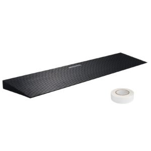 1.2" rise cuttable threshold ramp for sweeping robot, 35.4" wide natural rubber wheelchair ramp, non slip solid rubber ramp with double sided tape for doorways, driveways, bathroom, smooth tile