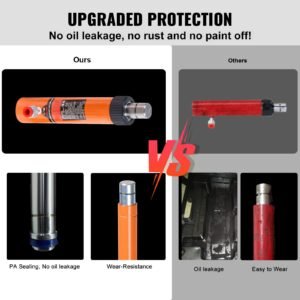 12 ton porta power kit, portable hydraulic jack with 4.6 ft/1.4 m oil hose, auto body frame repair kit with storage case for car repair, truck, farm