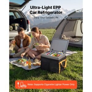 12 volt refrigerator, 42.3 qt/ 40l car fridge, portable ultra light epp freezer, app control electric compressor, 12v/24v dc, 14 to 50 f, for truck van rv suv boat travel camping