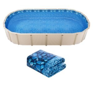 12 x 24 ft Oval Pool Liner, Overlap Style Above Ground Pool Liners, 48-to-54inch Wall Height, Durable Pool Liner, Standard Gauge Vinyl, for Steel Sided Above-Ground Swimming Pools