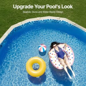 12 x 24 ft oval pool liner, overlap style above ground pool liners, 48 to 54inch wall height, durable pool liner, standard gauge vinyl, for steel sided above ground swimming pools