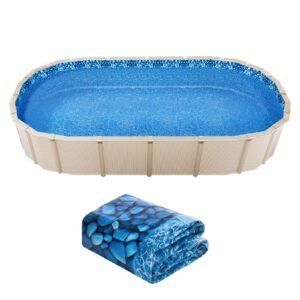12 x 24 ft Oval Pool Liner, Unibead Above Ground Pool Liners, 52in Wall Height, Durable Standard Gauge Vinyl, Designed for Steel Sided Above-Ground Swimming Pools