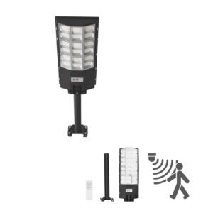 12000W Solar Street Light Outdoor, 900000LM, Commercial Parking Lot Light Dusk to Dawn, LED Flood Security Lamp with Motion Sensor, IP65 Waterproof Wide Angle Outdoor Lighting, for Driveway Yard