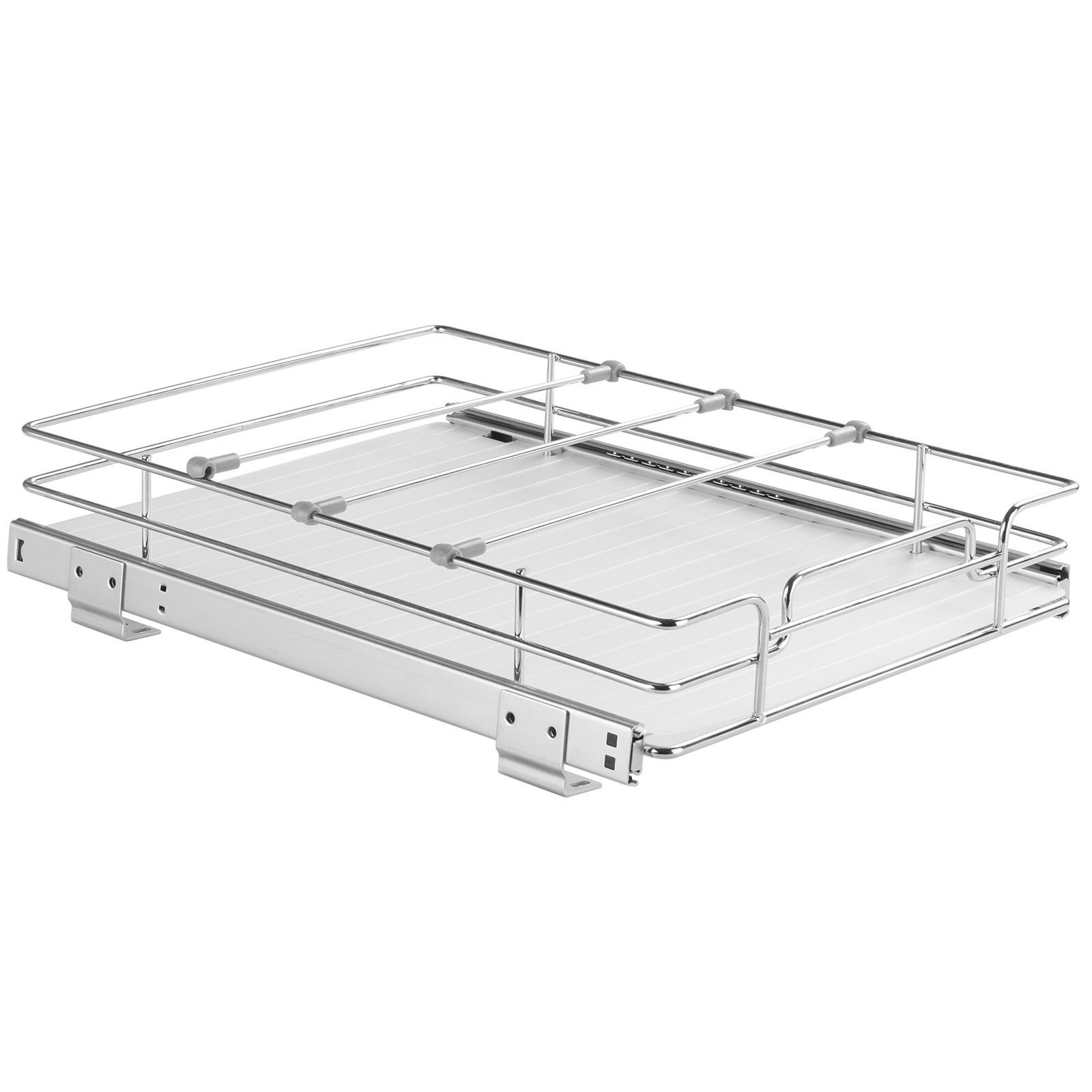 12.5"wx16.5"dx3.5"h pull out cabinet organizer, heavy duty slide out pantry shelves, steel roll out drawers, sliding drawer storage for home under sink, 14"wx17.5"dx7"h install size for cabinet
