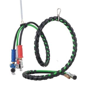 12ft semi truck air lines kit with 2pcs glad hands, 3 in 1 air hoses & 7 way abs electric power line, with 2pcs gladhand handles, 4pcs seals and tender spring kit for semi truck trailer tractor
