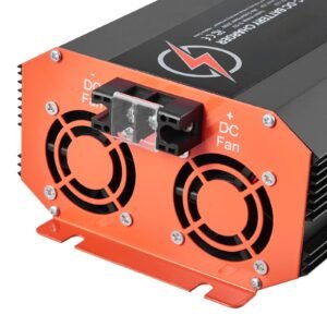 12v 20a dc to dc battery charger, 250w, on board battery charger for lead acid, lithium, agm, gel, and flooded batteries, smart multi stage charging, for rvs, commercial vehicles, boats, yachts
